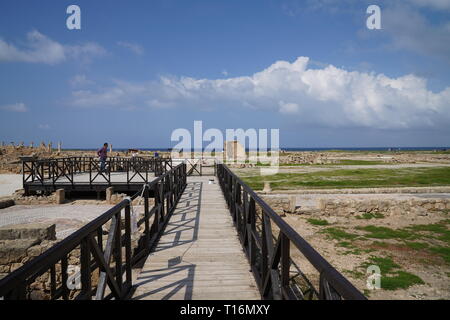 Parc archéologique de Paphos, couvre la plus grande partie de l'importante ville de l'antiquité grecque et romaine et est un UNESCO World Heritage site. Banque D'Images