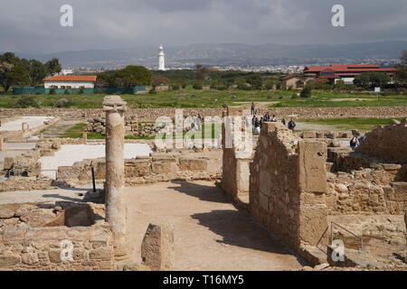 Parc archéologique de Paphos, couvre la plus grande partie de l'importante ville de l'antiquité grecque et romaine et est un UNESCO World Heritage site. Banque D'Images