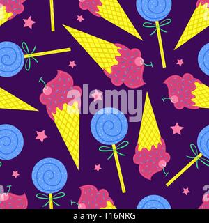 Cartoon motif transparent. Summer background Vector. Des cornets de crème glacée. Illustration de Vecteur