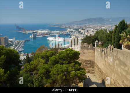 Vue du Castillo de Gibralfaro. Málaga, Andalousie, espagne. Banque D'Images