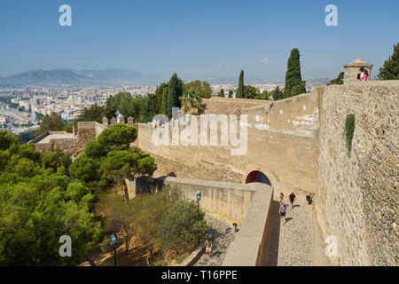 Vue du Castillo de Gibralfaro. Málaga, Andalousie, espagne. Banque D'Images