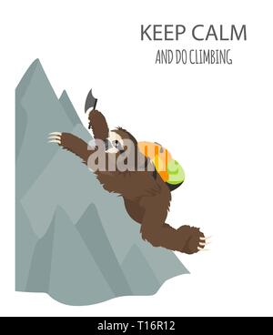 L'histoire d'une paresse. Voyages, vacances. Funny cartoon des paresseux dans différentes postures. Vector illustration Illustration de Vecteur