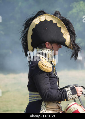 Waterloo, Belgique - le 18 juin 2017 : un commandant français à cheval. Banque D'Images