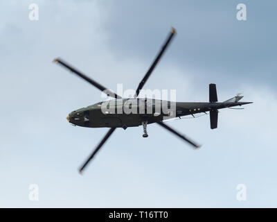 Oostende, Belgique - le 8 septembre 2018 : l'image d'un AgustaWestland a109 de l'armée belge d'stunds. Banque D'Images