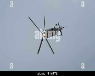 Oostende, Belgique - le 8 septembre 2018 : l'image d'un AgustaWestland a109 de l'armée belge d'stunds. Banque D'Images