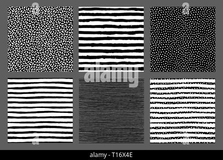 Les modèles peints à la main les points milieux Stripes Illustration de Vecteur