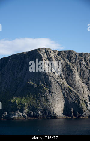 Cap Nord est un hotspot touristique sur l'île de Magerøya dans le Nord de la Norvège. Banque D'Images