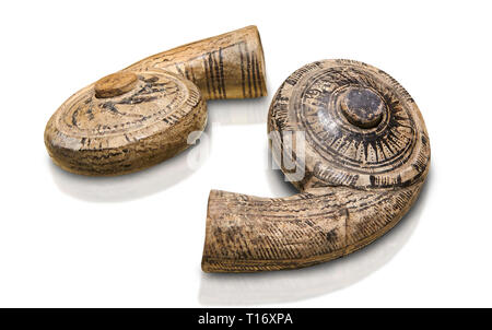 Terre cuite décorée de deux navires en forme de coquillage trouvé dans la maison de l'assyrien, négociant Elamma, au deuxième niveau de la Karum de Kültepe. - 19e t Banque D'Images