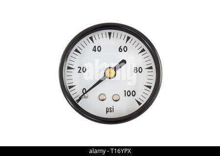 Type composition manomètre isolé sur blanc. Banque D'Images