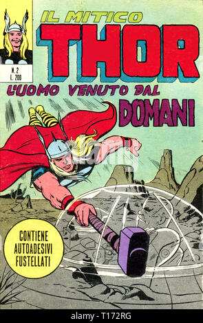 Italie - 1971 : première édition de Marvel comic books, couvrir de la Mighty Thor, dieu du Tonnerre Banque D'Images