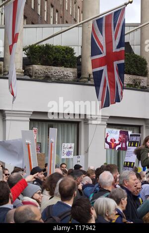 Les protestataires anti-Brexit en mars à Londres le 23 mars 2019 Banque D'Images