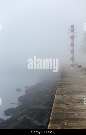 Dans une banque de la rivière Douro, Misty, Porto, Portugal Banque D'Images