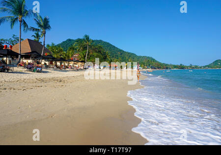 La plage de Lamai à Koh Samui, Golfe de Thailande, Thaïlande Banque D'Images