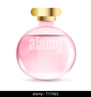 Parfum français Vintage . Design floral romantique. Fond rose. Vecteur Conception isolés. Vector Illustration technique. Illustration de Vecteur