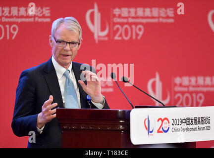 Beijing, Chine. 24Th Mar, 2019. Michael Spence, professeur de l'Université de New York et prix Nobel d'économie, prend la parole lors du China Development Forum 2019 à Beijing, capitale de Chine, le 24 mars 2019. Crédit : Li il/Xinhua/Alamy Live News Banque D'Images