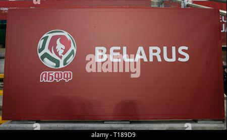 Windsor Road, Belfast, Irlande du Nord. 24Th Mar, 2019. Championnats Européens de football de l'UEFA de qualification, l'Irlande du Nord contre la Biélorussie, l'équipe Crédit : Bélarus banc d'Action Plus Sport/Alamy Live News Banque D'Images