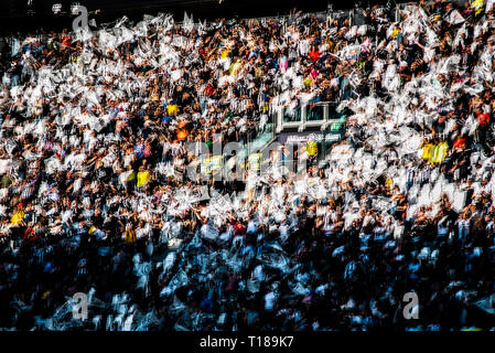 Turin, Italie. 24Th Mar, 2019. Les partisans de la Juventus Juventus Fiorentina vs les femmes au cours de la femme. Les femmes de la Juventus a gagné 1-0 à l'Allianz Stadium, en, Italie., . Credit : Alberto Gandolfo/Alamy Live News Banque D'Images