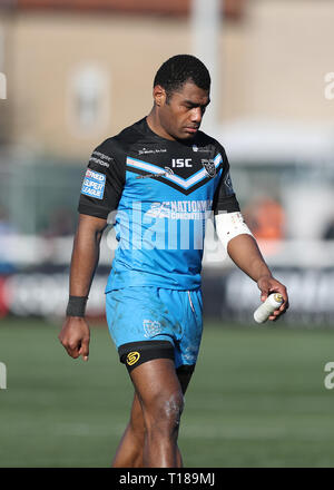 Terrain de sport Trailfinders, Londres, Royaume-Uni. 24Th Mar, 2019. Super League rugby Betfred, London Broncos contre Hull FC ; Ratu Naulago de Hull : Action Crédit Plus Sport/Alamy Live News Banque D'Images