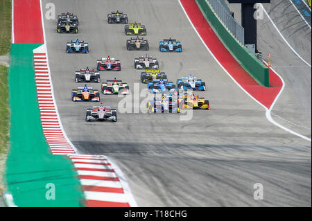 Austin, Texas, États-Unis. 24Th Mar, 2019. Début de la classique d'Indycar, le circuit des Amériques à Austin, Texas. Mario Cantu/CSM/Alamy Live News Banque D'Images