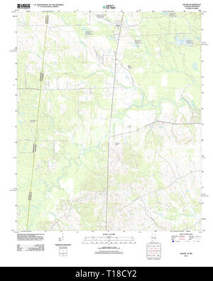 Carte TOPO USGS Alabama AL Geiger 20111207 TM Banque D'Images