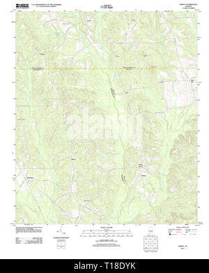 Carte TOPO USGS Alabama AL Grady 20110915 TM Banque D'Images