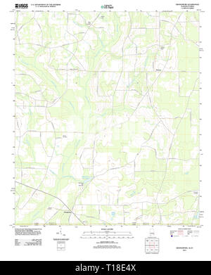 Carte TOPO USGS Alabama AL Grangeburg 20110912 TM Banque D'Images