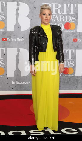 Des BRIT Awards 2019 à l'O2, Peninsula Square, Londres comprend : P !nk, Rose Où : London, Royaume-Uni Quand : 20 février 2019 Source : WENN.com Banque D'Images