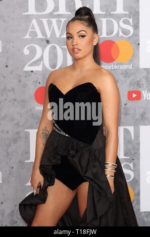 Des BRIT Awards 2019 à l'O2 - Arrivées comprend : Mabel Où : London, Royaume-Uni Quand : 20 février 2019 Source : WENN.com Banque D'Images