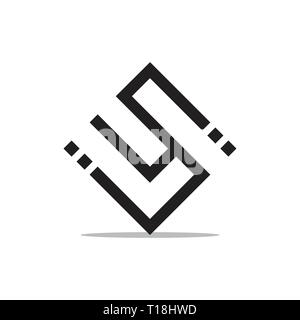 Lettres résumé points su ligne géométrique vecteur logo Illustration de Vecteur