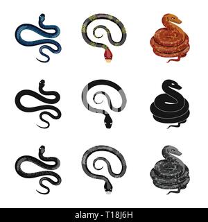 ,Amphibiens,serpent anaconda,coral,python,animal,rouge,bleu,noir,cobra,blanc,vert,tropiques,jungle,la queue,viper,forêt,Chypre,serpent,pharmacie,mammifère,royal,danger,nature,poison,médecine,le mal,mal,bouchée,peau,reptiles,set,icône,,illustration,collection,isolé,design,graphisme,élément,signe, vecteurs vecteur , Illustration de Vecteur