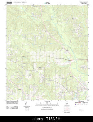 Carte TOPO USGS Alabama AL Kushla 20110914 TM Banque D'Images