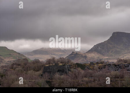 Dorothea Ardoise, Nantlle Valley, Pays de Galles, Gwynedd, UK Banque D'Images