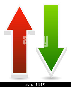 Vecteur Eps 10 Illustration de Livre vert et rouge vers le haut, vers le bas Banque D'Images