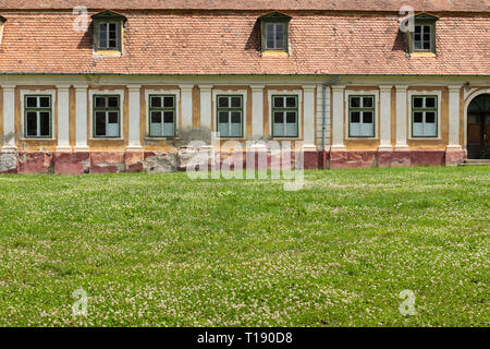 À partir de détails le jardin extérieur de l'ancien Palais Brukenthal Pitesti en Roumanie. Banque D'Images