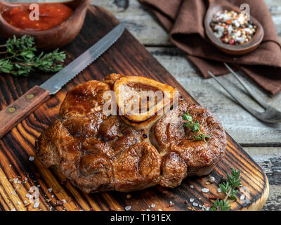 Osso Buco de veau, préparé sur une partie de la tige de sélection libre Banque D'Images