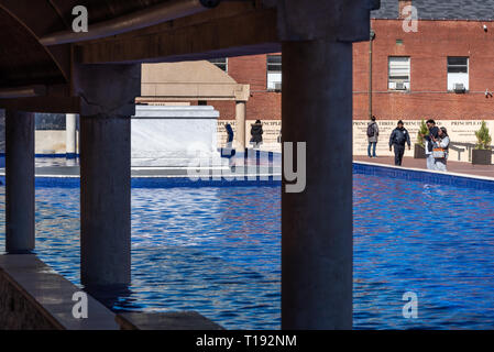 En tombeau de Martin Luther King, Jr. et son épouse Coretta Scott King dans le miroir d'eau au centre King à Atlanta, Géorgie. (USA) Banque D'Images