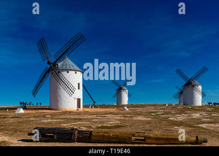 Les moulins à vent à Campo de Criptana (Tolède, Espagne) Banque D'Images