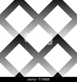 Motif transparente faite de carrés avec des trames de dégradé. Fond noir et blanc. Banque D'Images