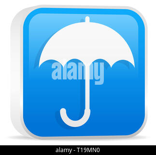 Icône parapluie Blue Banque D'Images