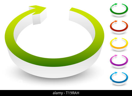 Flèche circulaire dans le sens horaire. Vecteur modifiable. L'icône flèche, flèche. Banque D'Images