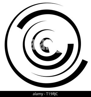 Segments de cercles concentriques, lignes aléatoire suivant une trajectoire circulaire. Banque D'Images