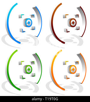 Croix colorées, cible les graphiques vectoriels. Banque D'Images