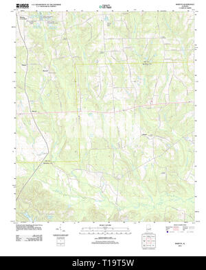 Carte TOPO USGS Alabama AL Marvyn 20110923 TM Banque D'Images