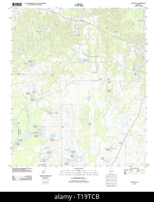 Carte TOPO USGS Alabama AL Melton 20111206 TM Banque D'Images
