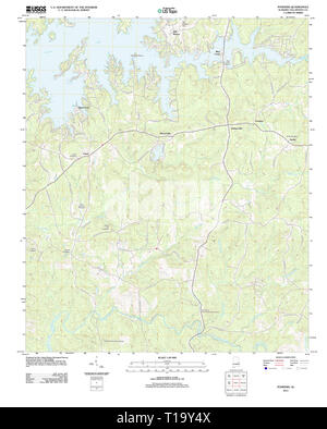 Carte TOPO USGS Alabama AL Ponders 20110923 TM Banque D'Images