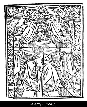 La religion, le christianisme, Trinity, gravure sur bois, de : Victor von Carben (1422 - 1515), 'De vita Judeorum', Paris, 1511, l'artiste n'a pas d'auteur pour être effacé Banque D'Images