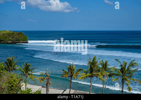 Voir spot de surf de Balangan, Bali, Indonésie Banque D'Images