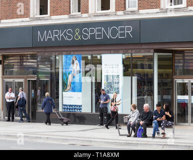 Magasin Marks & Spencer, high street, Stockton on Tees. UK magasin fermé (août 2018) Banque D'Images