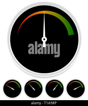 Cadran rond, modèle de jauge. Illustration vectorielle modifiable. Banque D'Images
