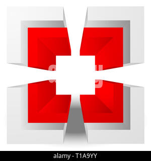 Réticule en croix 3d, graphiques, cible. Vecteur modifiable. Banque D'Images